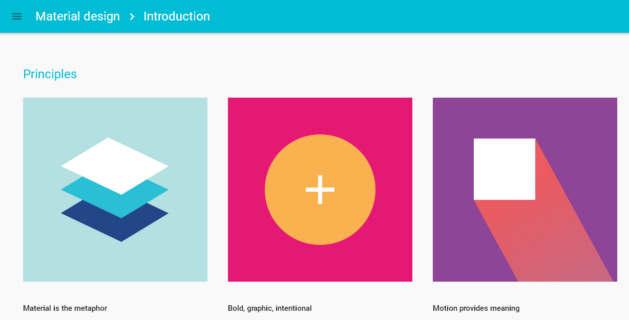 「Material design Introduction」のサイト