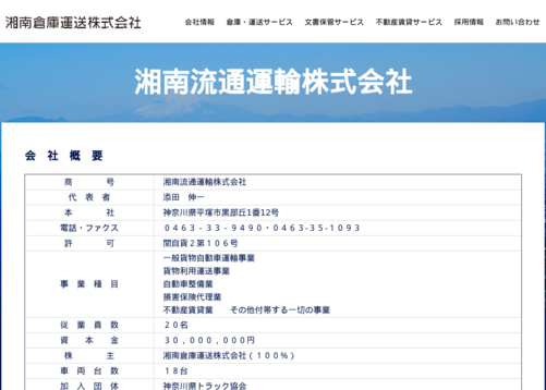 湘南倉庫運送株式会社の湘南倉庫運送株式会社サービス