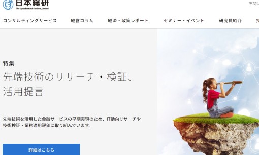 株式会社日本総合研究所のコンサルティングサービスのホームページ画像