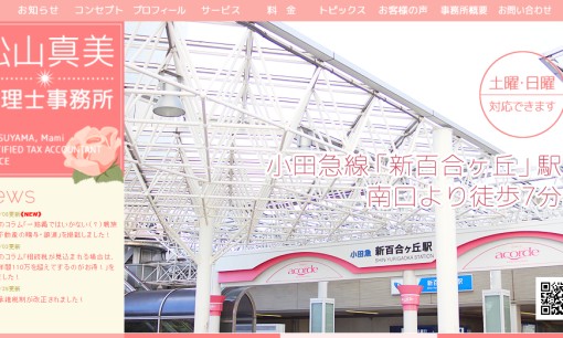 松山真美税理士事務所の税理士サービスのホームページ画像