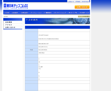 東日本チェスコム株式会社の東日本チェスコム株式会社サービス