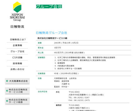 日触物流株式会社の日触物流株式会社サービス
