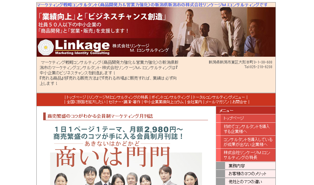 株式会社リンケージM.Iコンサルティングのコンサルティングサービスのホームページ画像