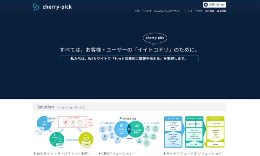 株式会社cherry-pickのシステム開発サービスのホームページ画像