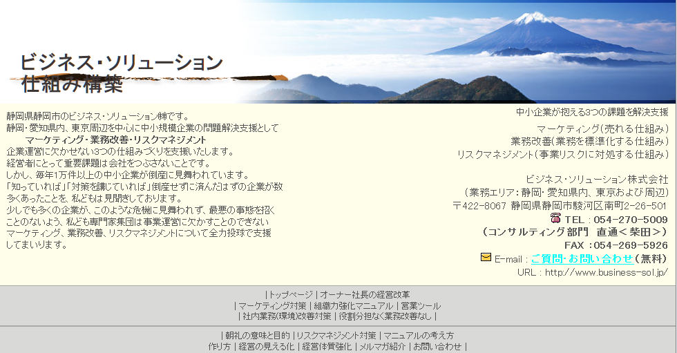 ビジネス・ソリューション株式会社の店舗コンサルティングサービスのホームページ画像