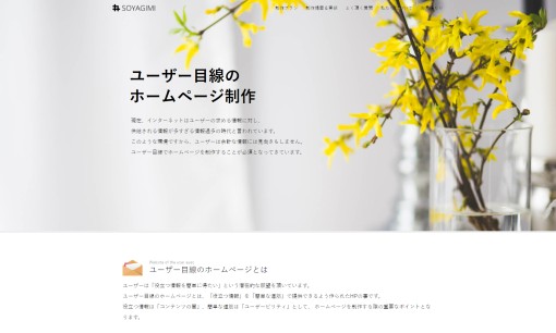 株式会社SOYAGIMIのホームページ制作サービスのホームページ画像