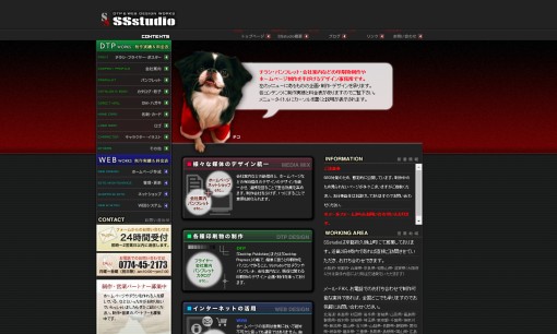 SSstudioのデザイン制作サービスのホームページ画像