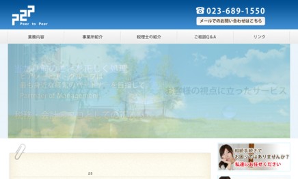 ピアツーピアグループの税理士サービスのホームページ画像