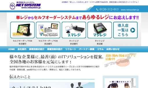 株式会社ネットシステムのシステム開発サービスのホームページ画像