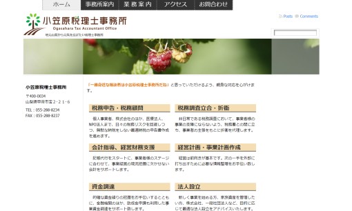 小笠原税理士事務所の税理士サービスのホームページ画像