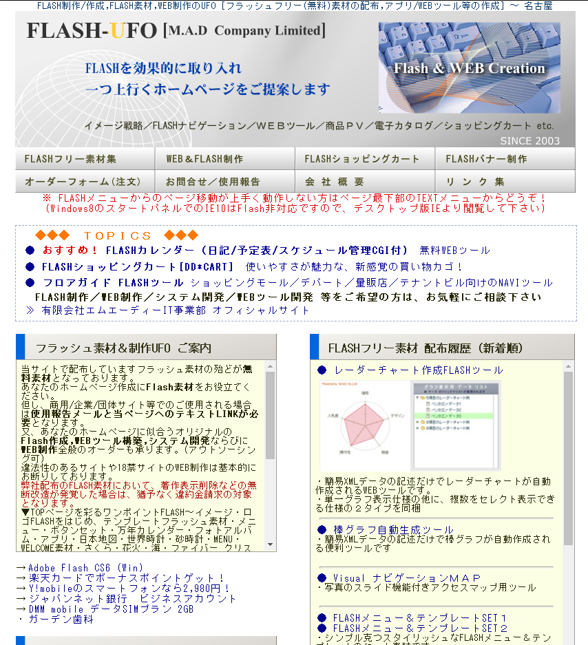 有限会社エムエーディーのFLASH-UFOサービス
