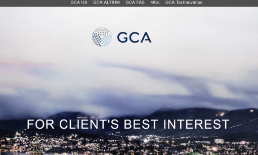 GCA株式会社のM&A仲介サービスのホームページ画像