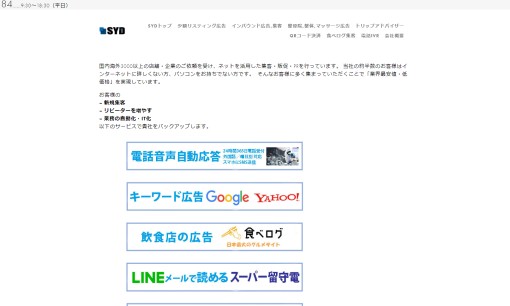 株式会社SYD (エスワイディ)のWeb広告サービスのホームページ画像