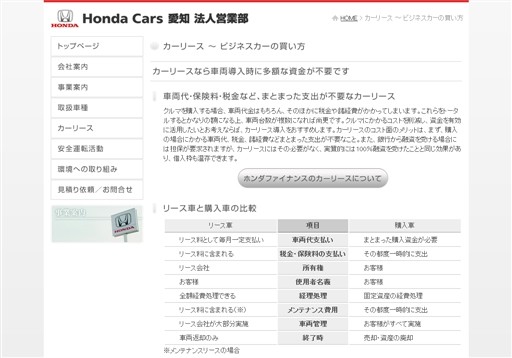 Honda Cars 愛知 法人営業部のホンダカーズ愛知サービス