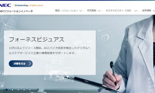 NECソリューションイノベータ株式会社のコンサルティングサービスのホームページ画像