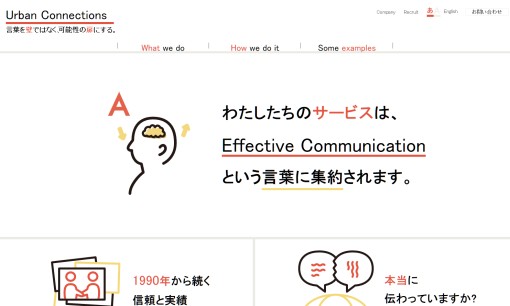 株式会社アーバン・コネクションズの翻訳サービスのホームページ画像