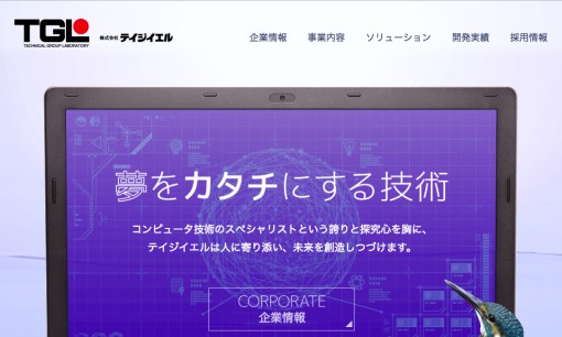株式会社テイジイエルのシステム開発サービスのホームページ画像