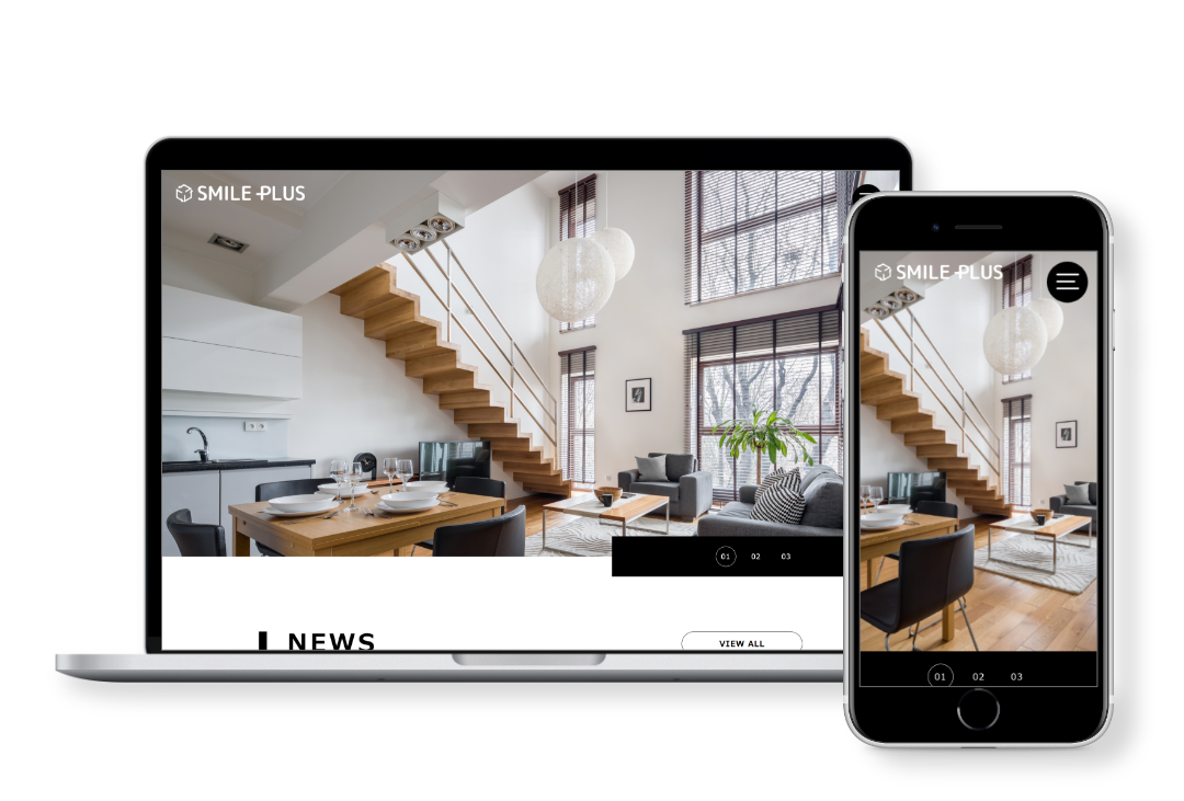 「建築・不動産 」のコーポレートサイト制作：スマイルプラス株式会社様