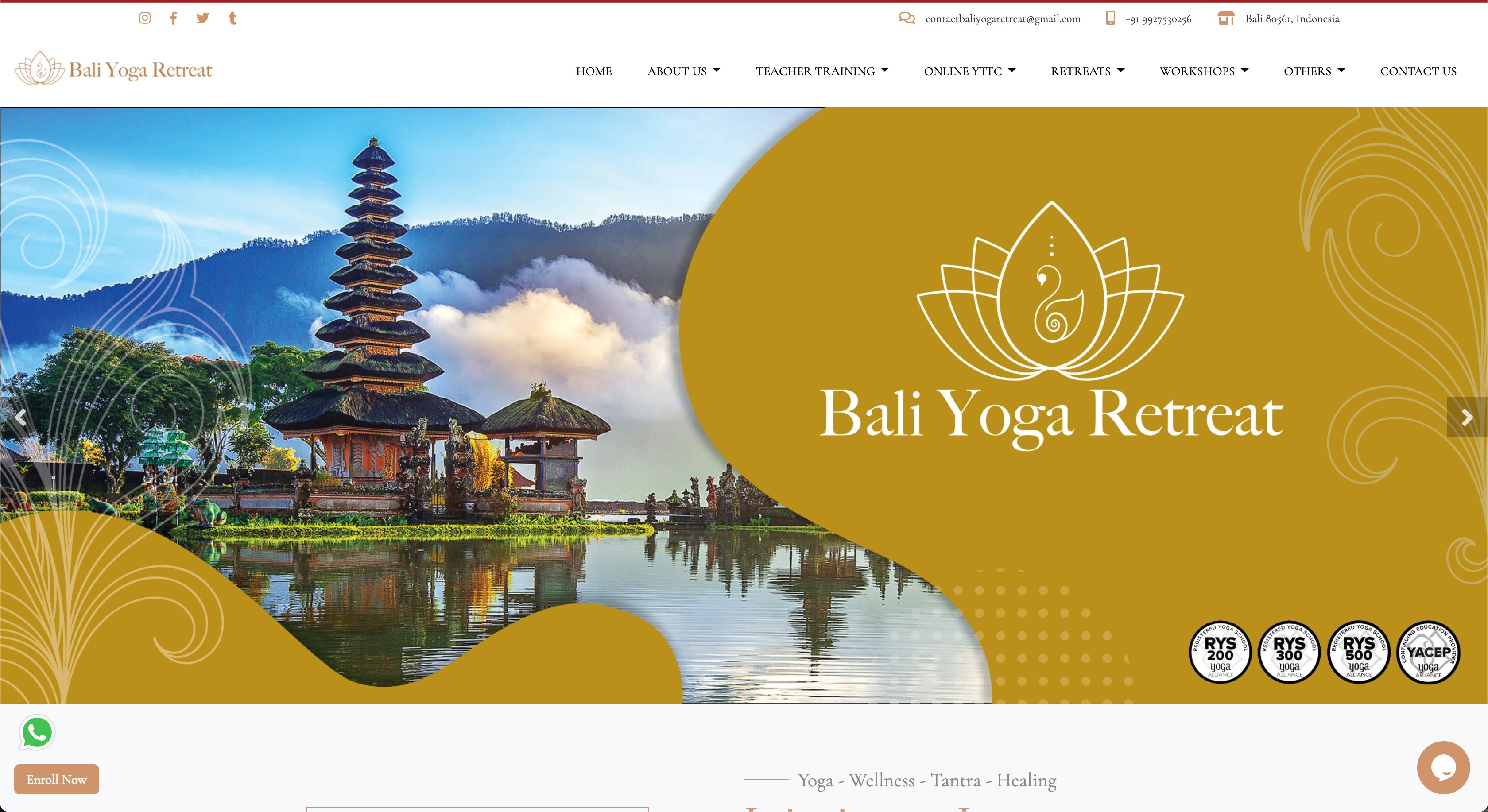 バリ島 ヨガ教室 オンラインヨガ教室 運営サイト