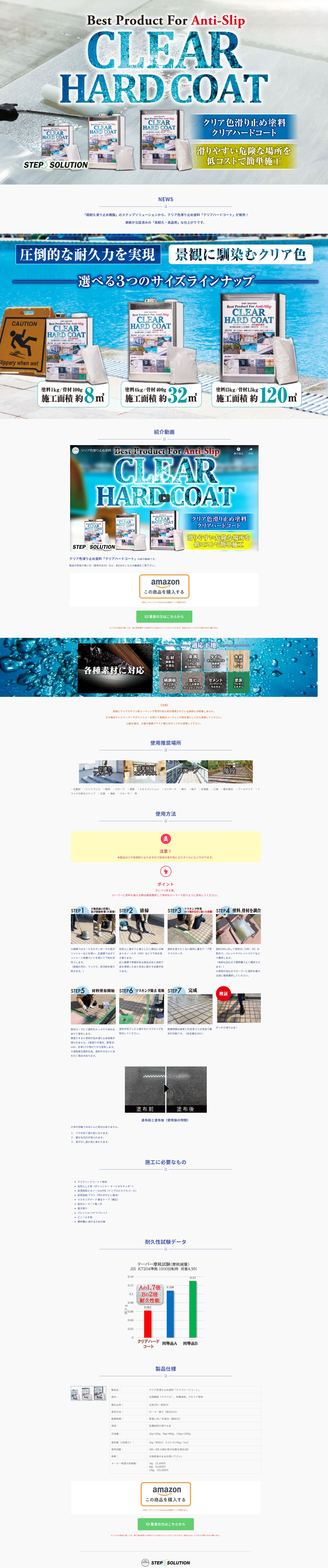 商品ページ「クリア色滑り止め塗料」