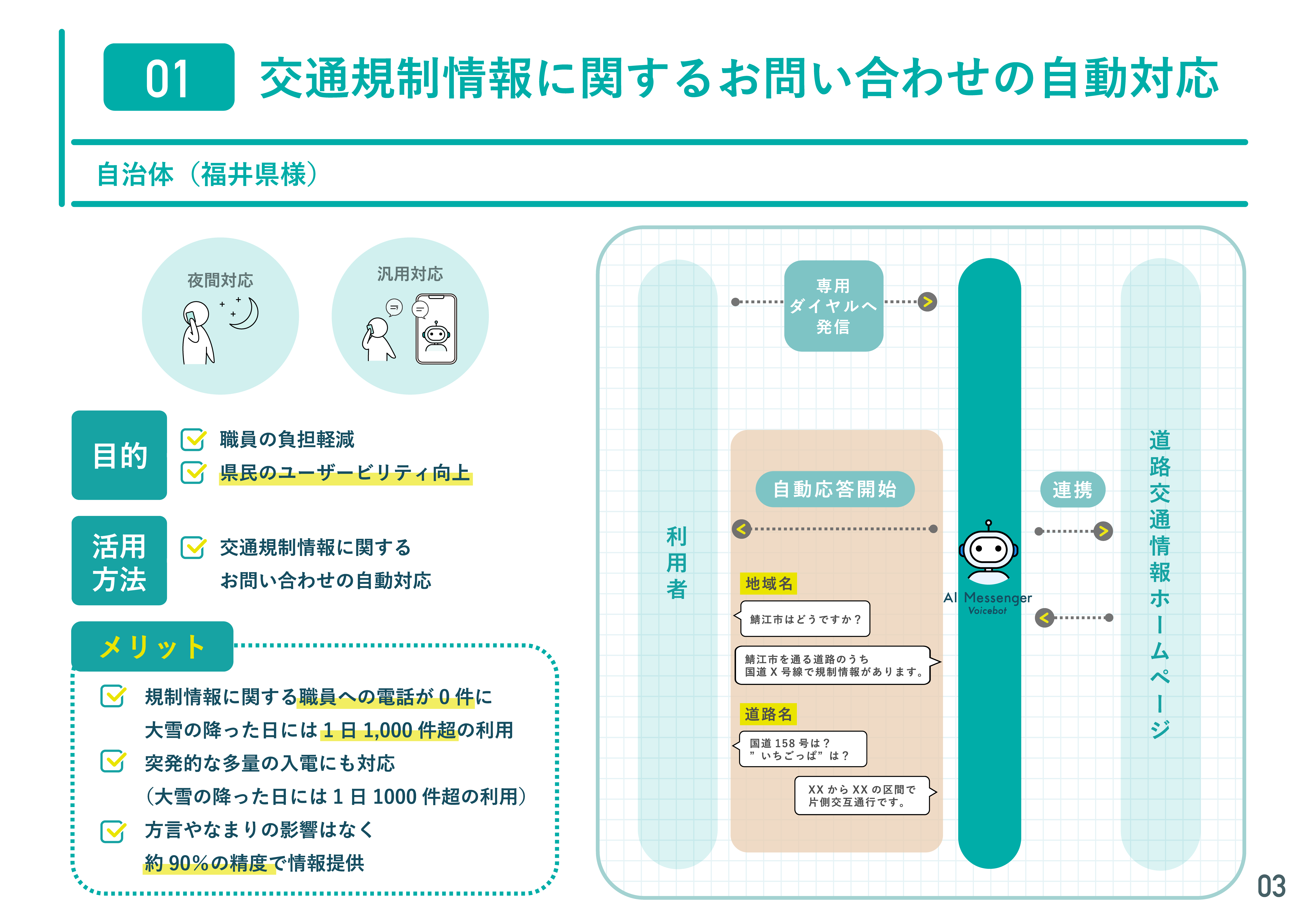 交通規制情報に関するお問い合わせの自動対応