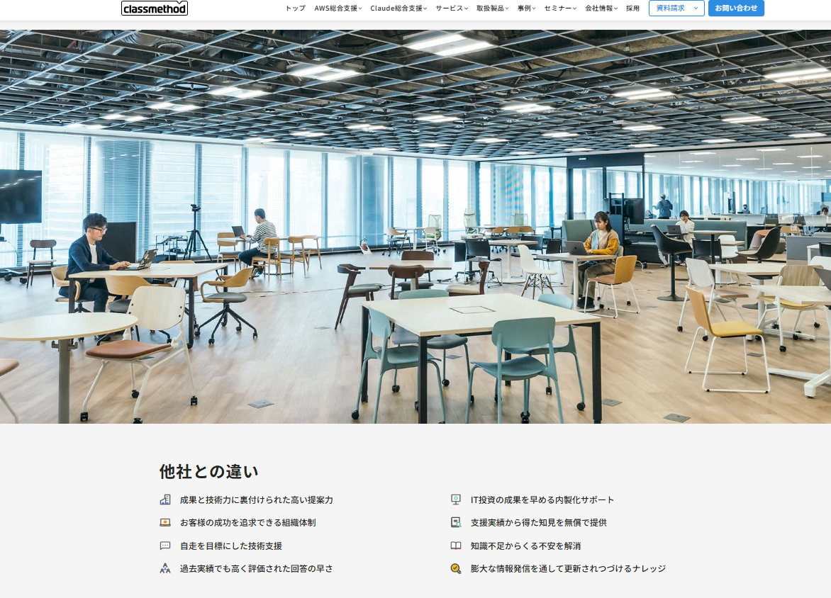 クラスメソッド株式会社のAI開発・AIコンサルサービスのホームページ画像