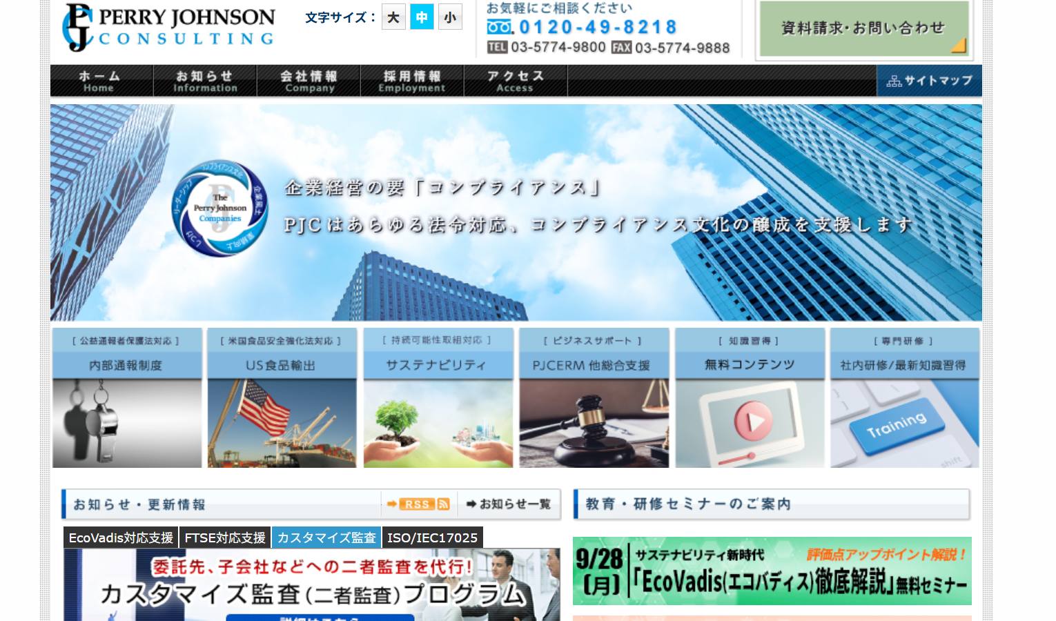 ペリージョンソンホールディング株式会社のコンサルティングサービスのホームページ画像