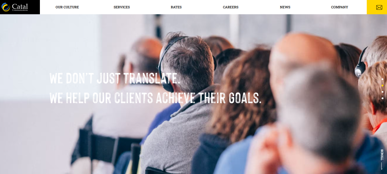 株式会社キャタル・コミュニケーションズの通訳サービスのホームページ画像