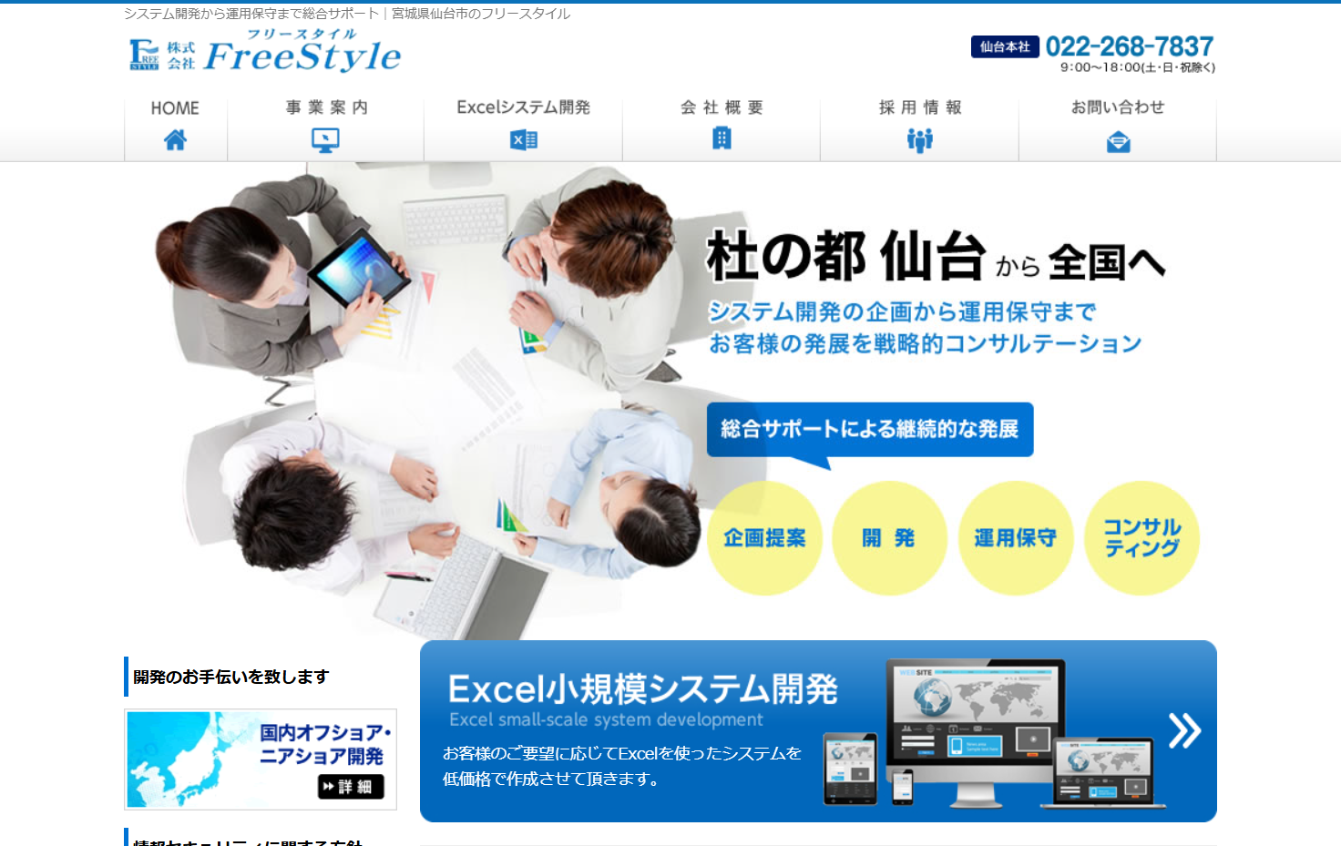 株式会社フリースタイルのシステム開発サービスのホームページ画像