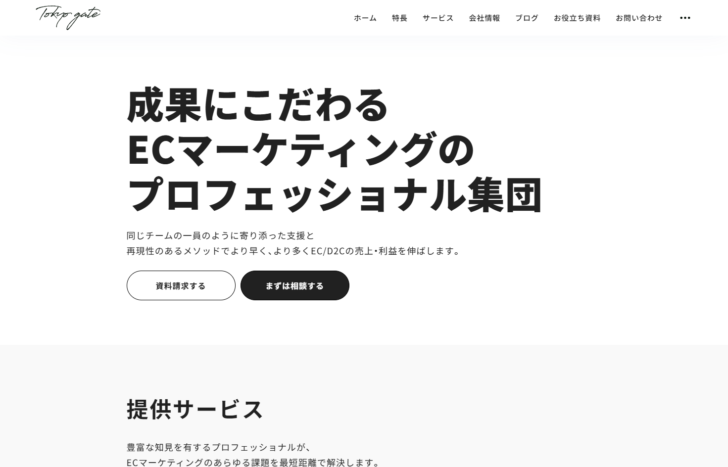 株式会社TOKYO GATEのSEO対策サービスのホームページ画像