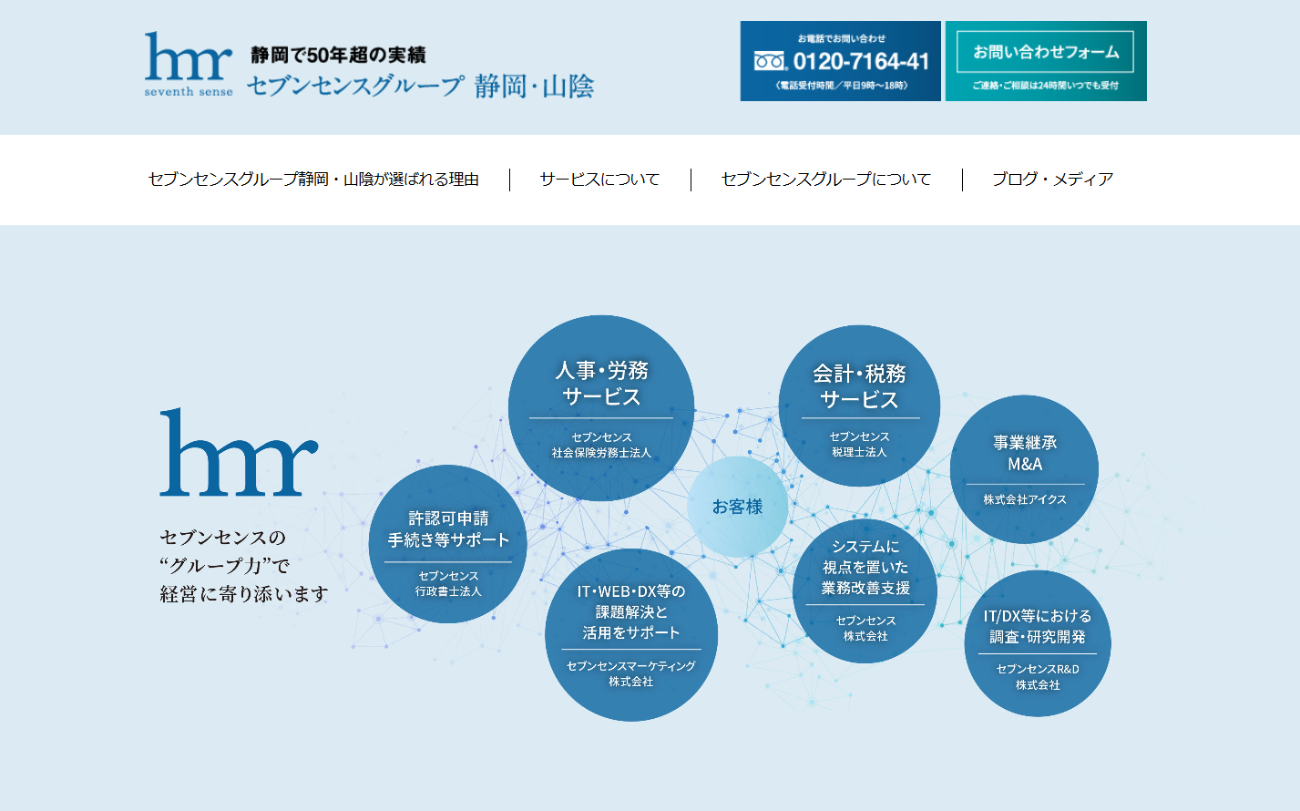 セブンセンス税理士法人の税理士サービスのホームページ画像