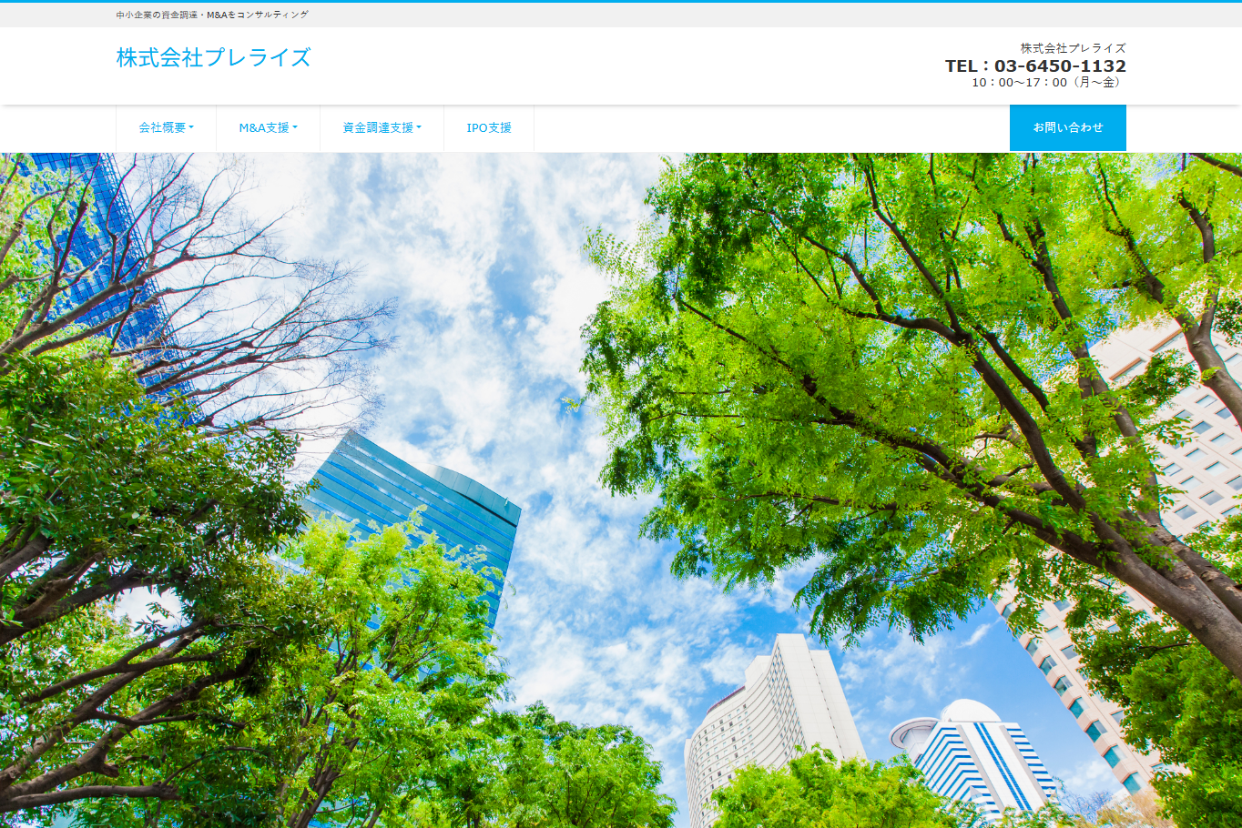 株式会社プレライズの税理士サービスのホームページ画像