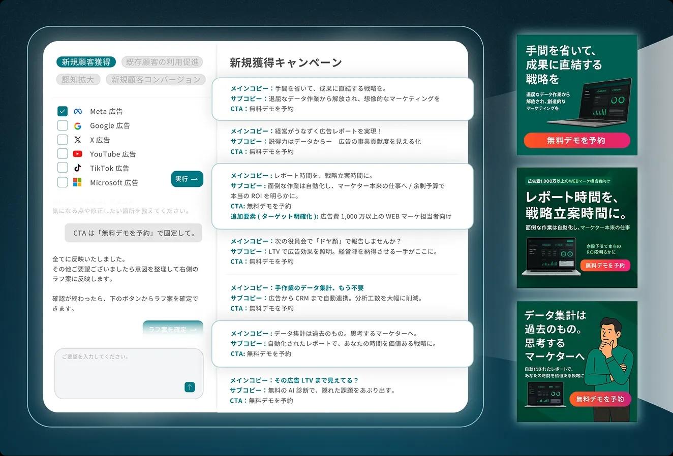 生成AIを用いたマーケティング支援サービス「ENSOR」
