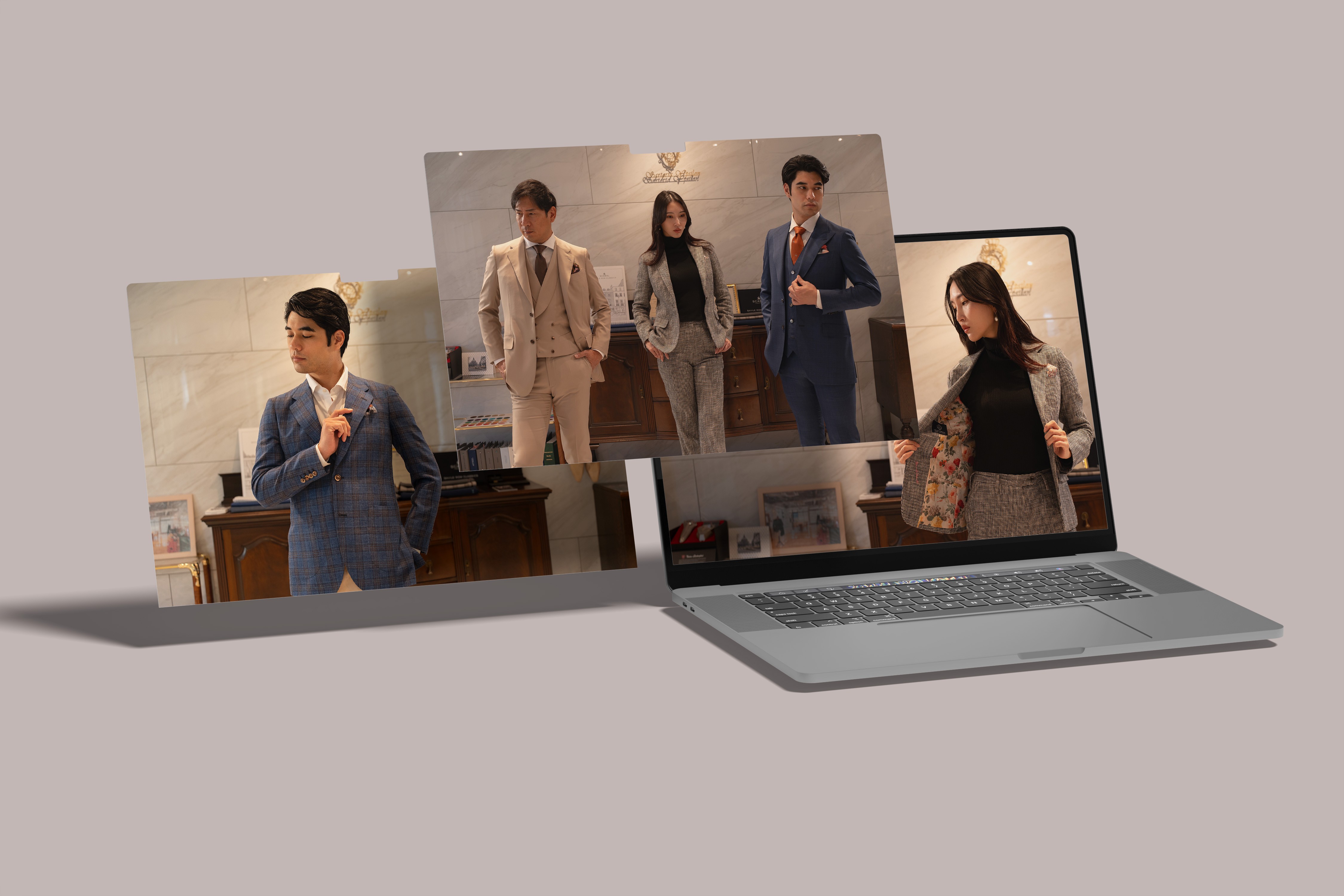 スーツ仕立屋　広告用写真撮影