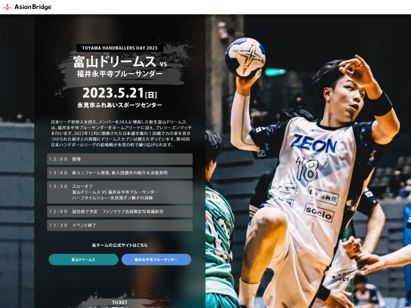 プロハンドボールチーム様特設サイト