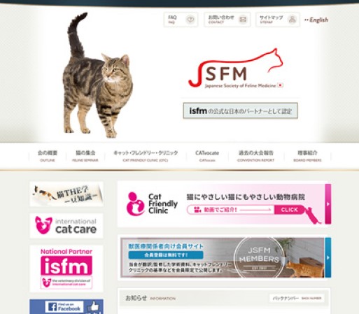 JSFM(Japanese Society of Feline Medicine)のサービスサイト制作