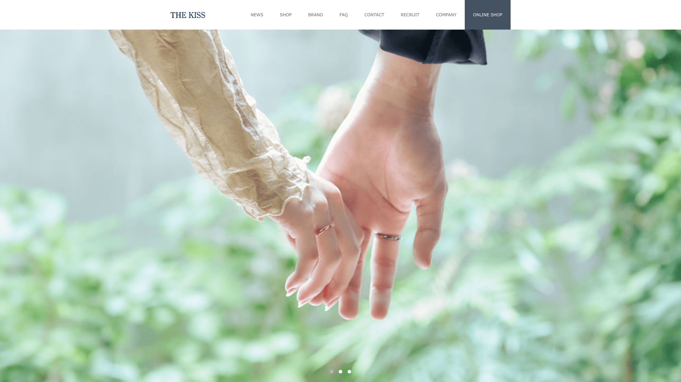 【ペアジュエリーブランド】THE KISS（ザ・キッス）」公式サイト制作