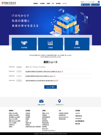 日本プロセス株式会社のコーポレートサイト制作（企業サイト）