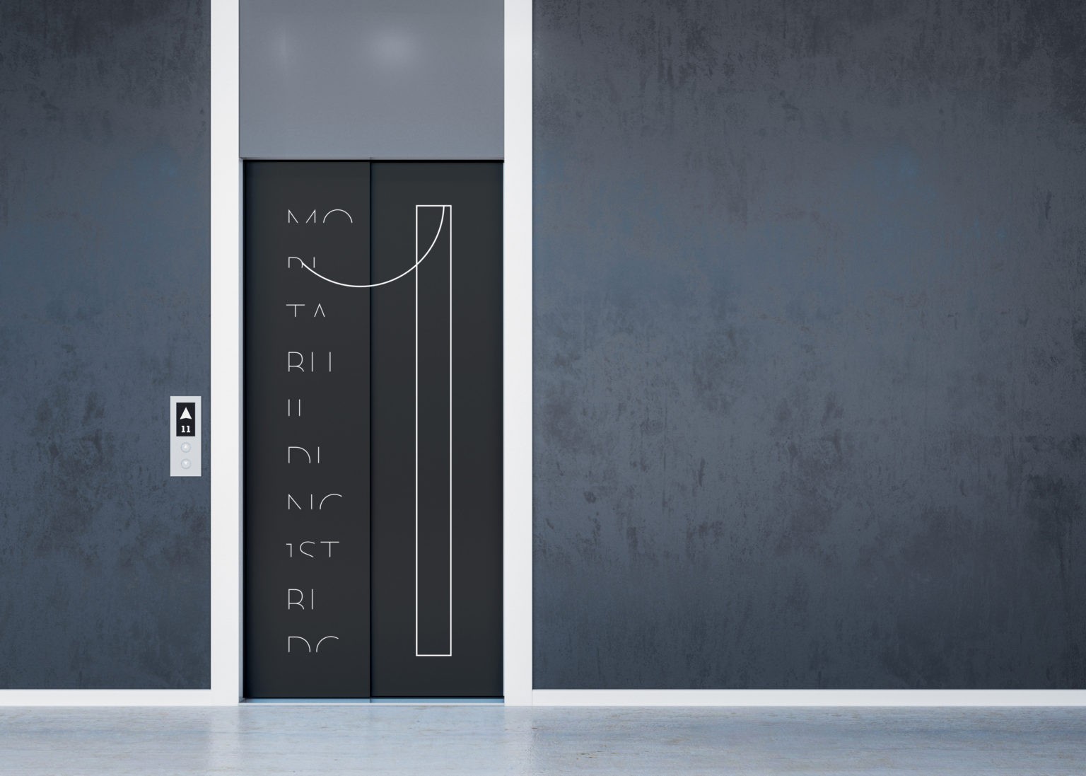 森田ビル通商株式会社様の1st BLDG エレベーター扉とトイレのサインをデザインしました。