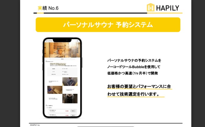 株式会社HAPILY　パーソナルサウナ予約システム