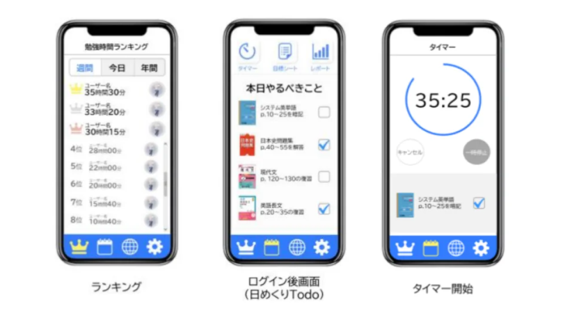 塾の生徒の学習管理アプリ