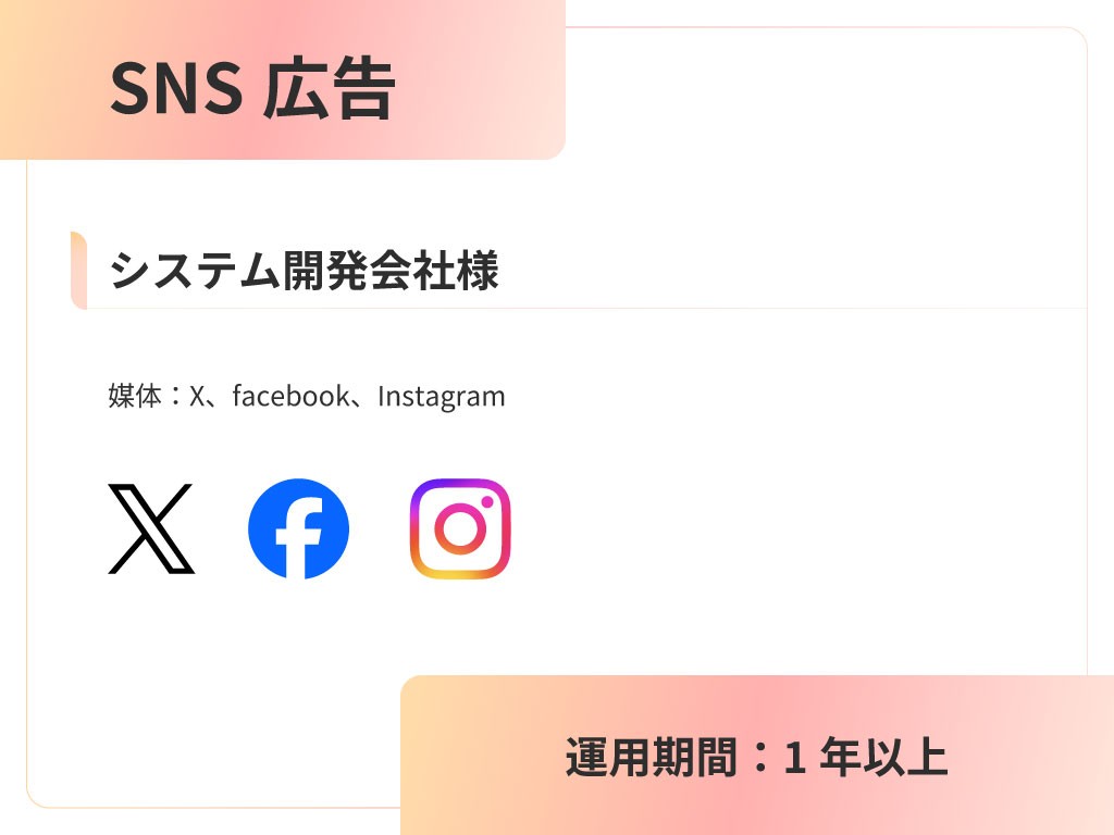 システム開発会社様 SNS広告運用支援