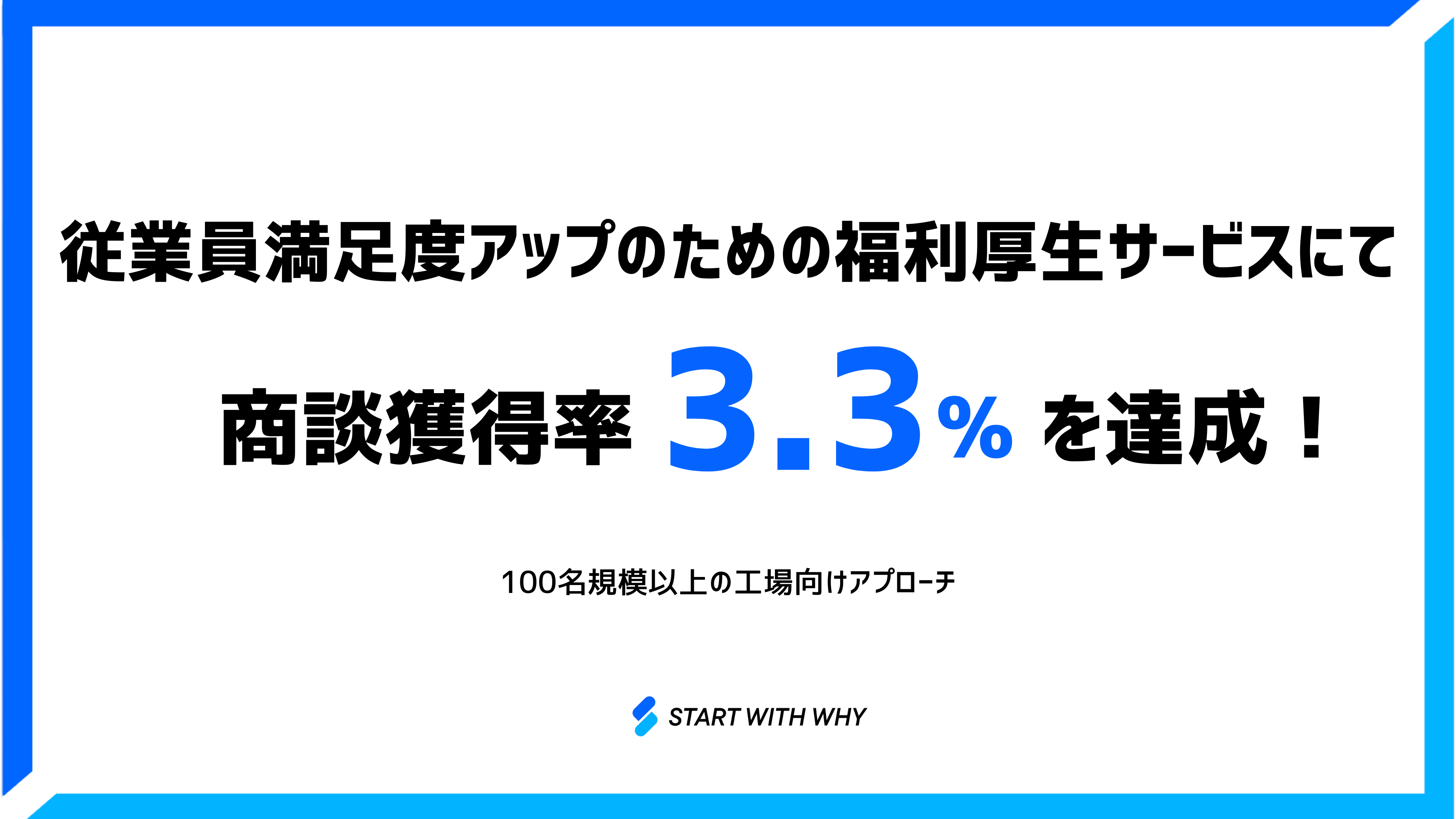 【製造業アプローチ 商談化率3.3%】従業員満足度向上アップのための福利厚生サービスの新規商談獲得