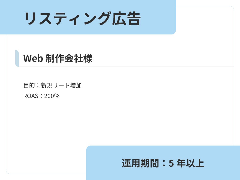 Web制作会社様　リスティング広告運用支援