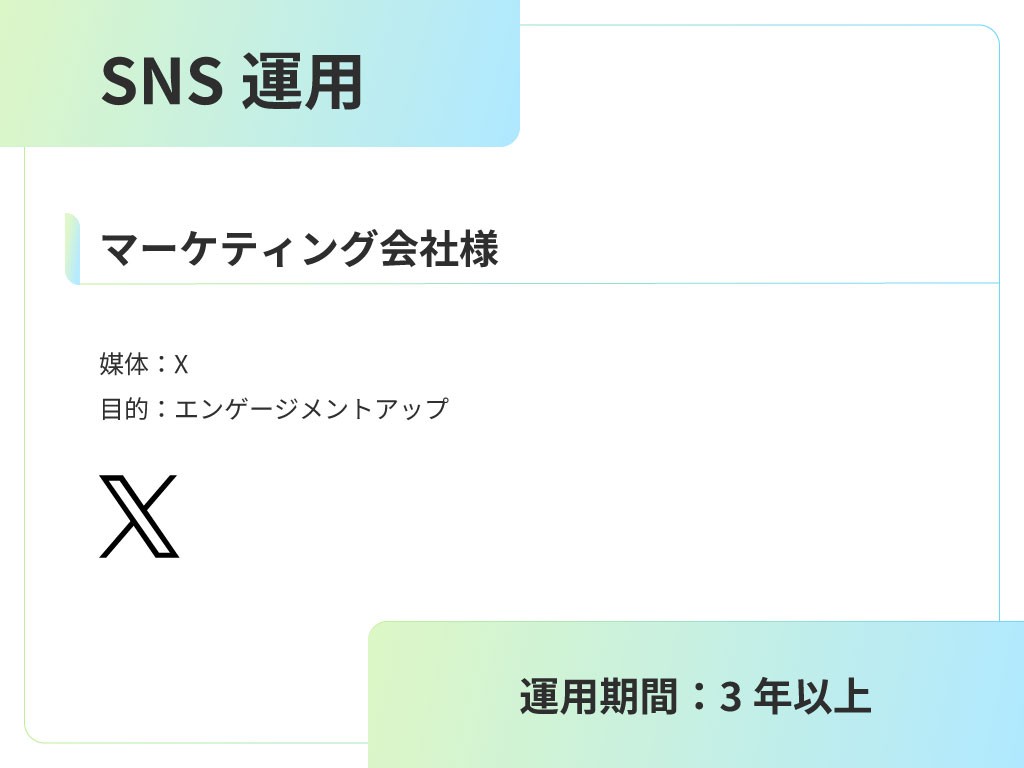 マーケティング会社様 SNS運用支援