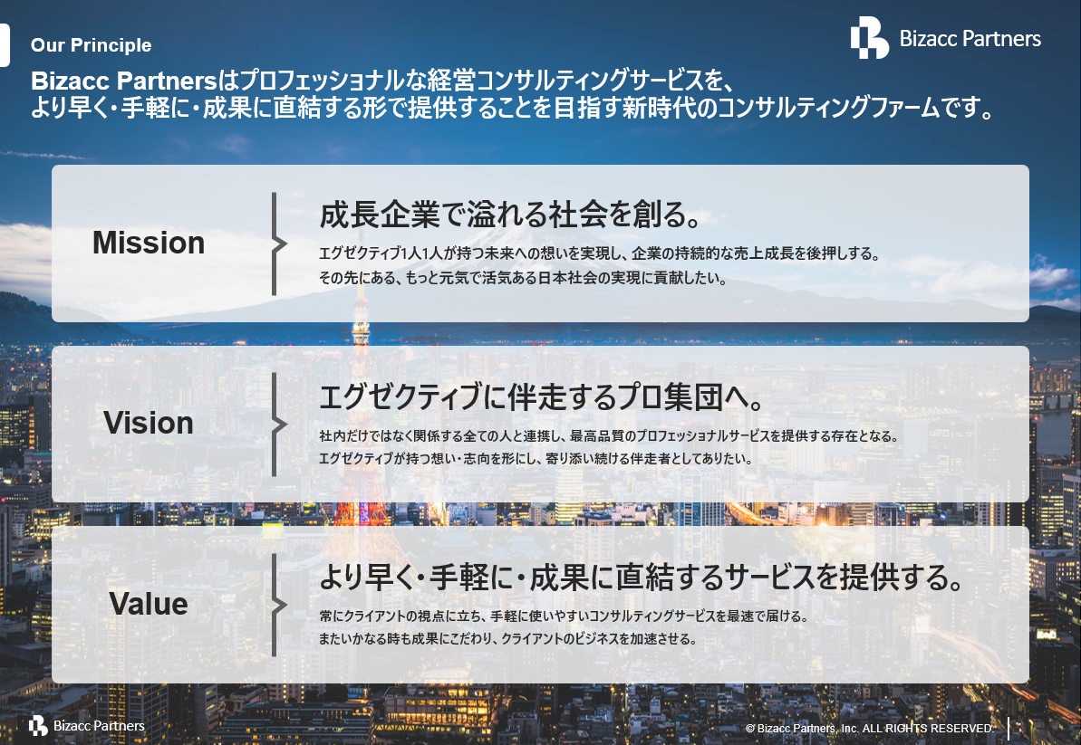 Bizacc Partners 株式会社のBizacc Partners株式会社:コンサルティングサービス